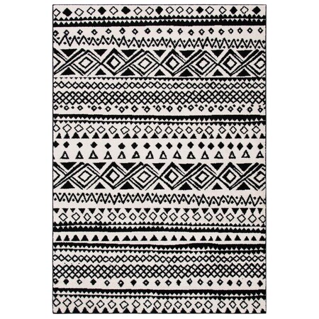 Safavieh 4 x 6 ft. Mercer Bohemian Power Loomed Rectangle Area Rug, Ivory & Charcoal MRE415A-4